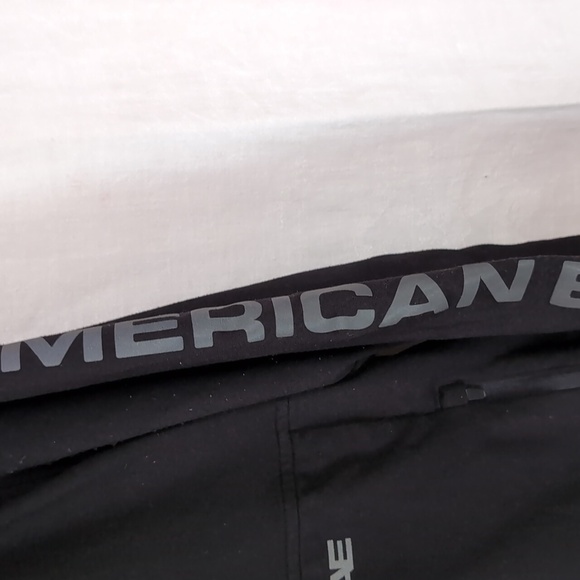 American Eagle Black Athletic Hooded Sweatshirt Hoodie Zip Pockets Size Medium - Picture 4 of 7